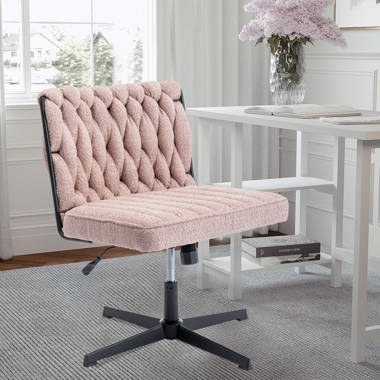 Plush armless office discount chair